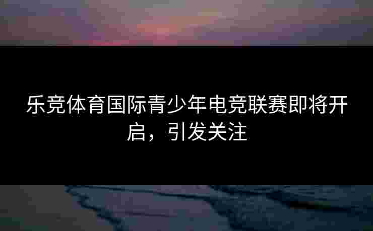 乐竞体育国际青少年电竞联赛即将开启，引发关注